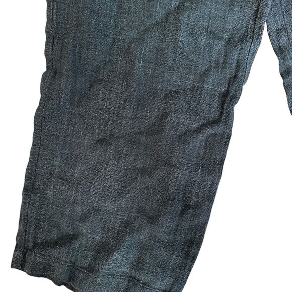 Eileen Fisher Green Linen & Rayon Straight Cropped Lightweight Pants Size S - Picture 3 of 8